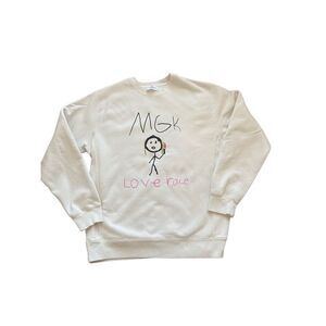MGK love race official merch stick man beige  sweatshirt xl